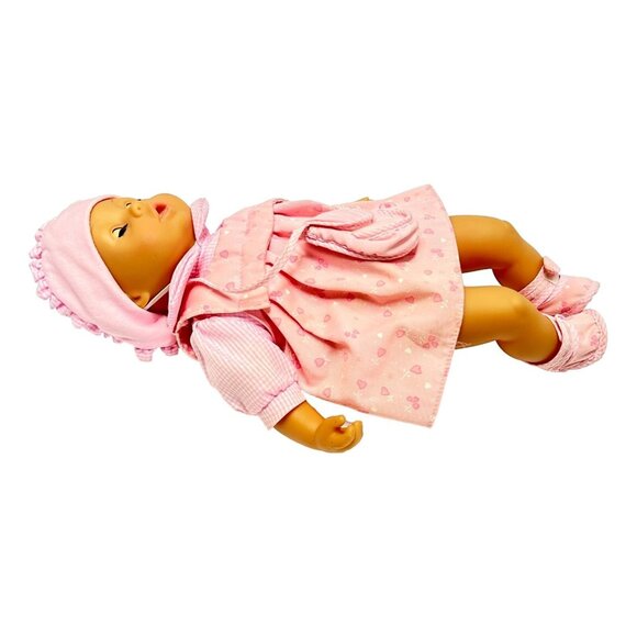 Bayer Reborn Doll Vintage Doll 17 inch Soft Body Pink Clothing - Picture 4 of 15